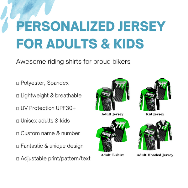 Custom Motocross Jersey UPF30+ Dirt Bike Racing Adult&Kid Riders MX Off-Road Motorcycle Shirt| NMS778