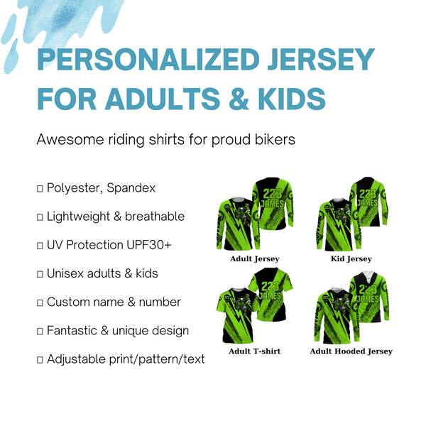 Dirt Bike Motocross Jersey Personalized UPF30+ MX Racing Off-road Adult&Kid Motorcycle Rider Shirt| NMS763