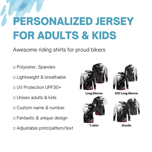 Personalized Motocross Jersey UPF30+ Patriotic Racing Shirt American Biker Motorcycle US Adult&Kid| NMS715