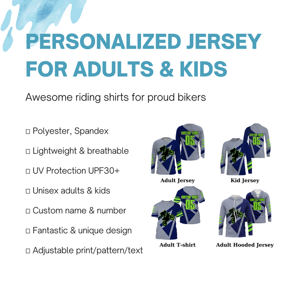 Custom Motocross Jersey UPF30+ Dirt Bike Racing Shirt Adult&Kid Off-Road MX Motorcycle Shirt| NMS776