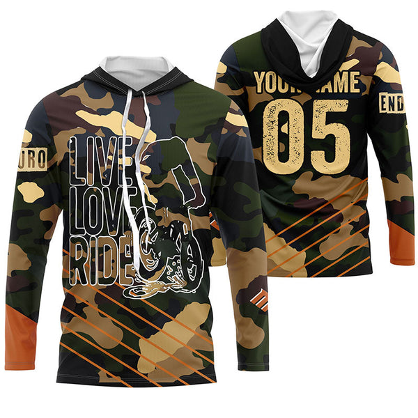 Love live ride Camo MTB downhill jersey UPF30+ adult kid mountain bike shirt Cycling clothes| SLC235