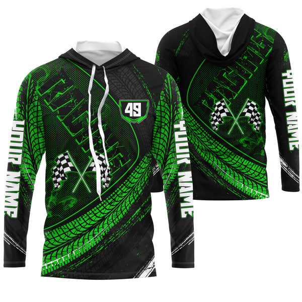 Dirtbike Racing Jersey UPF30+ Personalized Motocross Off-road Riders Tire Track Green Riding Jersey| NMS607