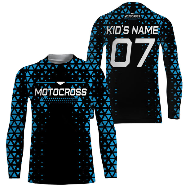 Personalized Motocross Jersey Custom Number Blue Diamond Motorcycle Shirt Off-Road Dirt Bike Racing| NMS549