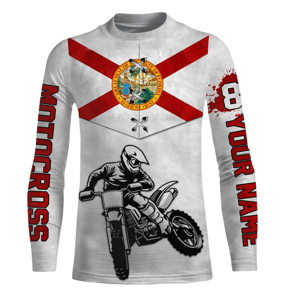 Florida Motocross Jersey Custom Name Youth Mens Womens FL Dirt Bike Off Road MotoX Motorcycle Racing| NMS824