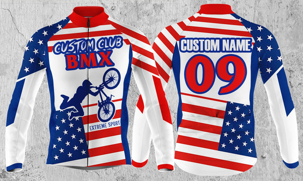 BMX Custom Cycling Jersey Mens Long&Short Sleeve US Bicycle Motocross American Bike Extreme Sport| NMS792