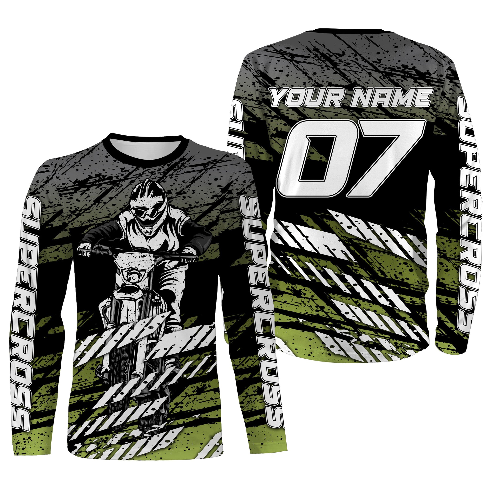 Supercross Jersey Custom Number & Name Tire Track Motorcycle Riding Shirt Off-Road Dirt Bike Racing| NMS541