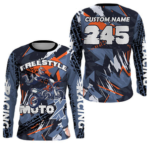 Motocross jersey customized number&name UPF30+ freestyle dirt bike racing off-road shirt kid&adult PDT292