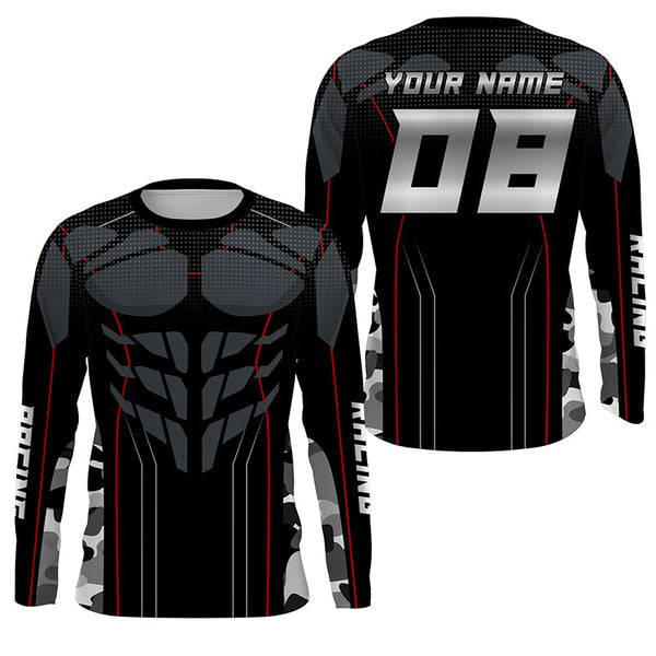 Camouflage Muscle Racing Jersey Personalized Kid Adult UPF30+ Motocross Dirt Bike Shirt NMS1229