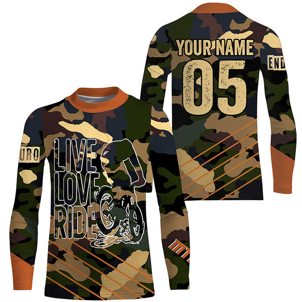 Love live ride Camo MTB downhill jersey UPF30+ adult kid mountain bike shirt Cycling clothes| SLC235