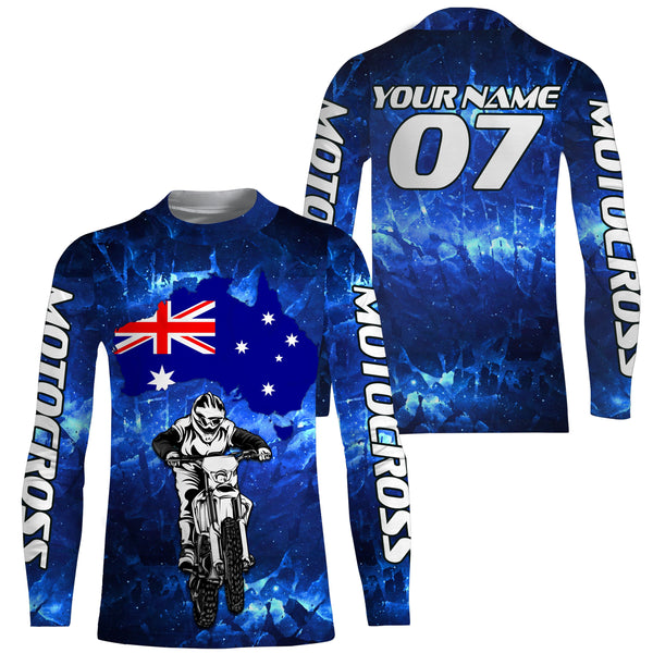 Australia Motocross Jersey Custom Youth Mens Womens AU Flag Dirt Bike Racing Off Road Motorcycle Shirt| NMS830