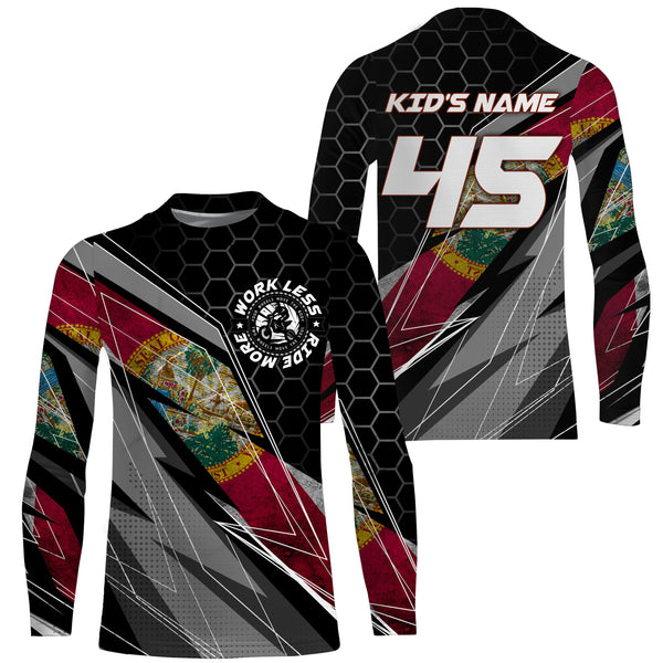 Florida Motocross Jersey Custom Youth Mens Womens Work Less Ride More FL Dirt Bike Off Road MX Motorcycle| NMS825