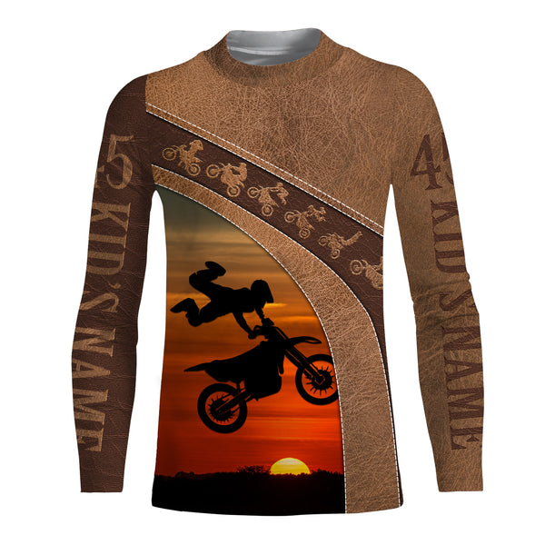 Motocross Leather Pattern Personalized Jersey Dirt Bike Riding Shirt Off-road Motorcycle Riders| NMS510