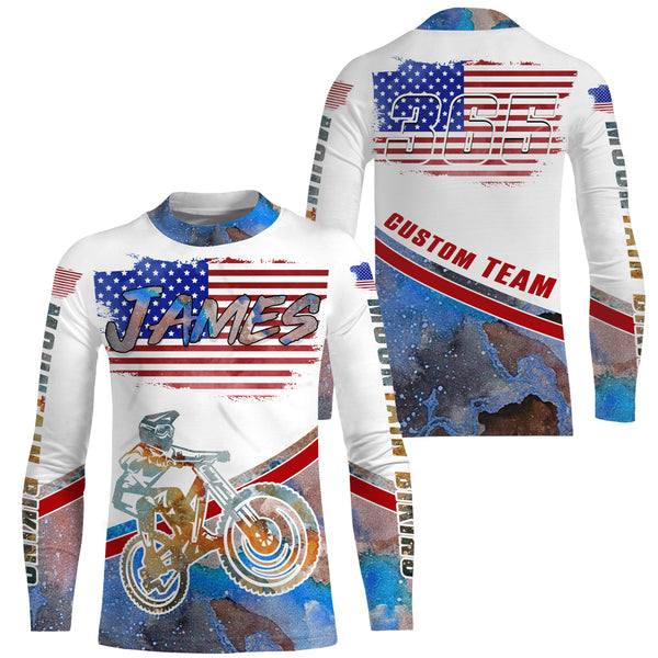 Patriotic MTB cycling jersey Personalized UPF30+ Downhill shirt US adult&kid mountain bike racewear| SLC18