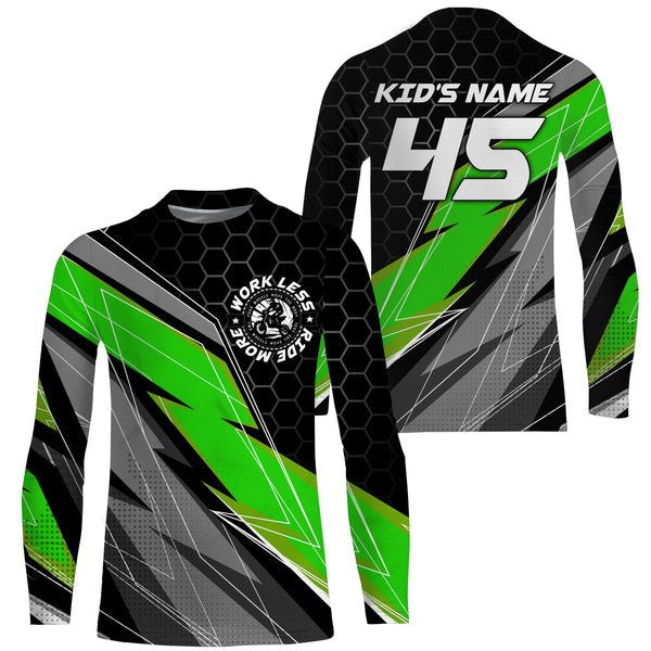 Personalized Racing Jersey UPF30+ UV Protect Work Less Ride More Dirt Bike Rider Motorcycle Racewear| NMS405