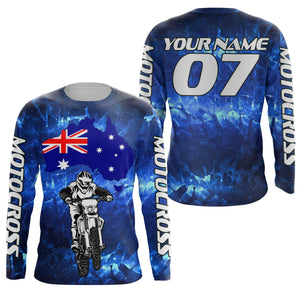 Australia Motocross Jersey Custom Youth Mens Womens AU Flag Dirt Bike Racing Off Road Motorcycle Shirt| NMS830