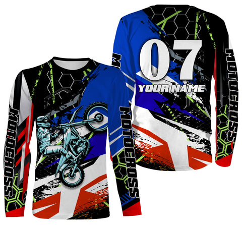 Motocross Racing Personalized Jersey Adult Kid Long Sleeves, Dirt Bike Motorcycle Off-road Riders| NMS325