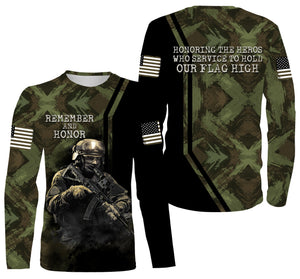 Remember and Honor The Heroes 3D Hoodie US Veteran Memorial Day Shirt Remembrance| NMD02