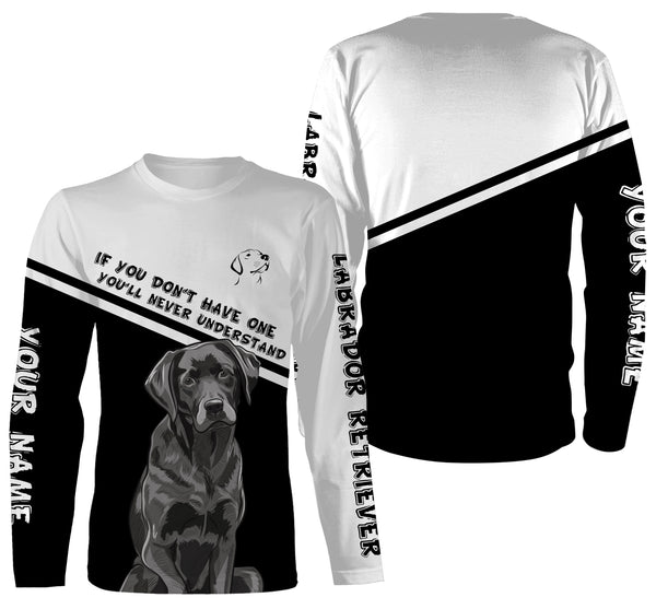 Black Labrador Retriever T-shirt Long Sleeve Hoodie| Custom Labrador Lovers Shirt Lab Mom Lab Dad| JTSD316