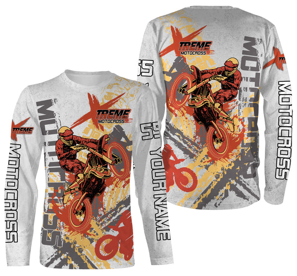 Extreme Motocross Racing All Over Printed Jersey, Hoodie, T-shirt, Custom Name Motorcycle Off-road Biker Shirt| NMS284