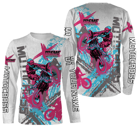 Extreme Motocross Racing All Over Printed Jersey, Hoodie, T-shirt, Custom Name Motorcycle Off-road Biker Shirt| NMS283