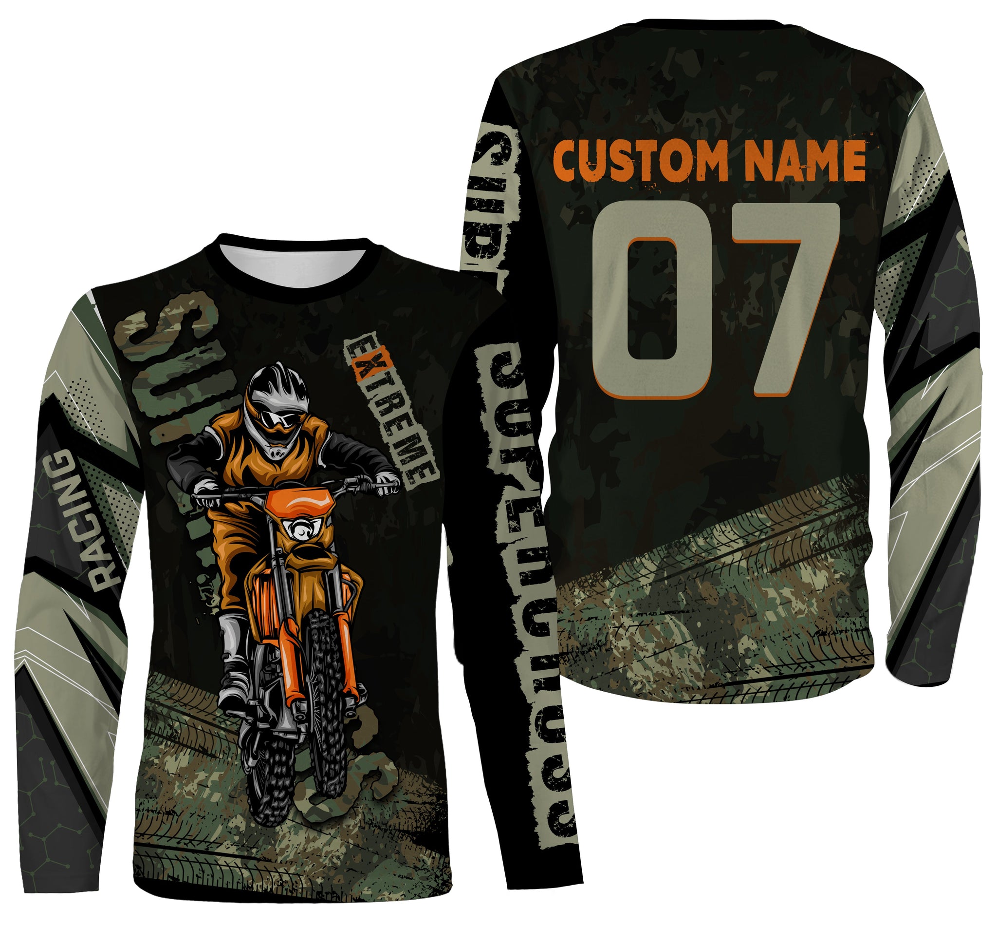 Camo Supercross Riding Jersey Personalized Number & Name Motorcycle Off-Road Dirt Bike Racing| NMS537