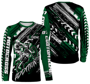 Personalized Motocross Racing Over Printed Hoodie, Long Sleeves, Extreme MotoX Addition Biker Shirt| NMS274