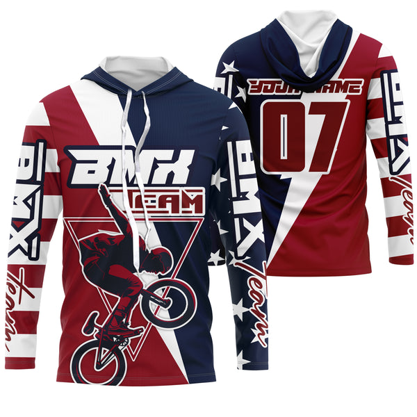 Patriotic USA BMX Cycling jersey Personalized UPF30+ riding America Flag off-road adult&kid racewear| SLC17