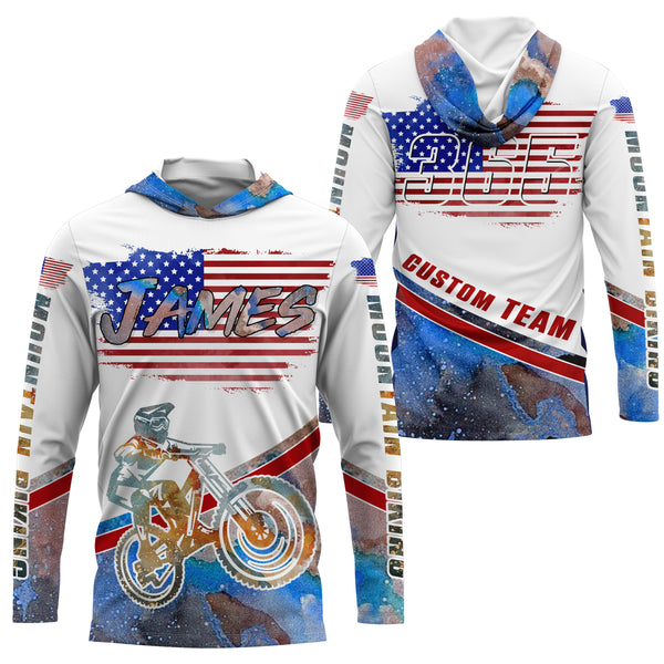 Patriotic MTB cycling jersey Personalized UPF30+ Downhill shirt US adult&kid mountain bike racewear| SLC18