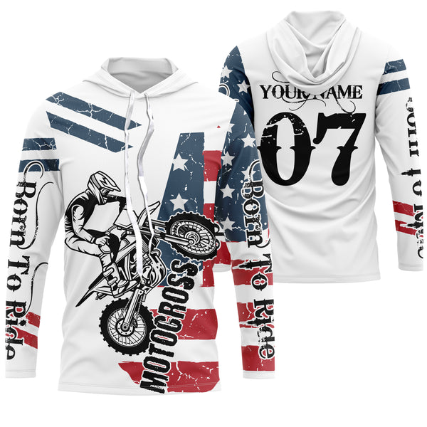 American Motocross Jersey UPF30+ Personalized Patriotic MX Racing US Off-Road Adult&Kid Dirt Bike Jersey| NMS743