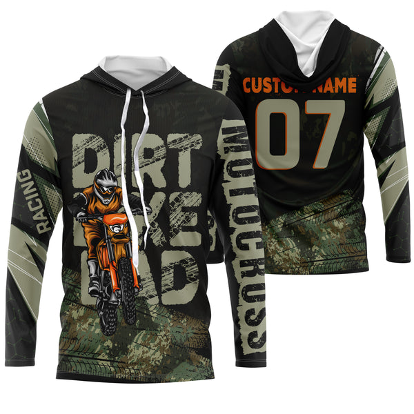 Personalized Dirt Bike Dad Riding Jersey UV UPF30+ Biker Dad Shirt Motocross Father's Day Gift NMS517