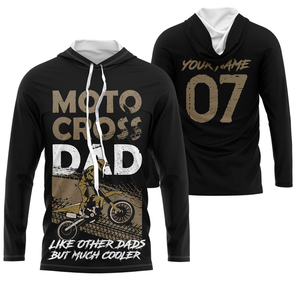 Motocross Dad Personalized Riding Jersey MX Dad Biker Shirt Dirt Bike Racing Dad Motorcycle Black| NMS523