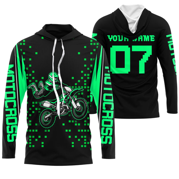 Custom Motocross jersey UPF30+ kid&adult green dirt bike racing off-road motorcycle riders| NMS882