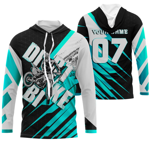 Turquoise custom dirt bike jersey UPF30+ kid&adult riders motocross racing off-road motorcycle| NMS881