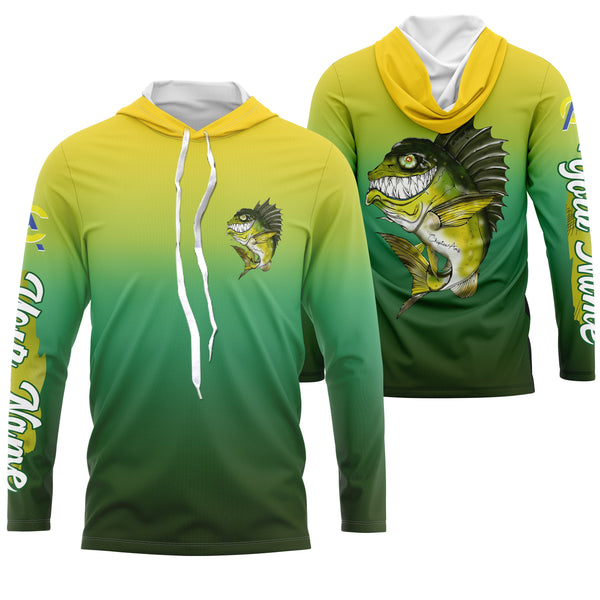 Largemouth Bass fishing custom name with angry bass ChipteeAmz's license art UV protection shirts AT001