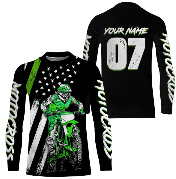 Personalized Motocross Jersey American Kid&Adult UPF30+ Dirt Bike Racing Off-road Riders Motorcycle Shirt| NMS639