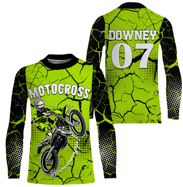 Brap Motocross Jersey Personalized UV Protect, UPF 30+ Dirt Bike Youth Long Sleeves Riders Racewear| NMS369