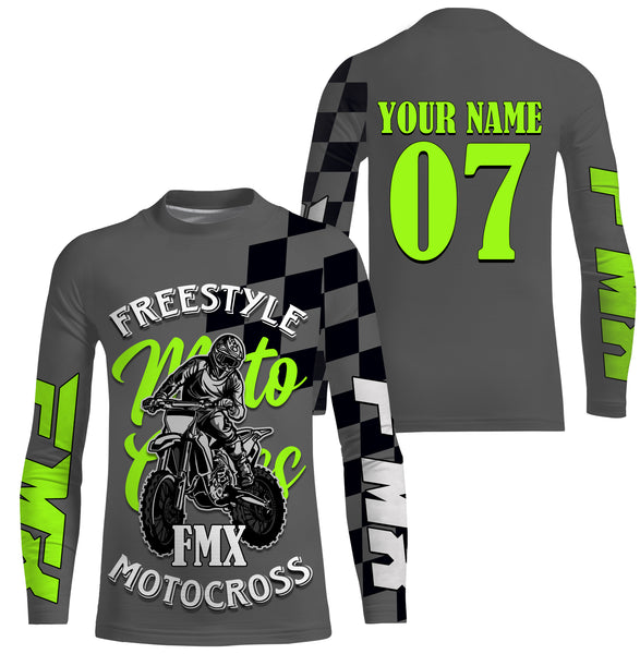 Freestyle Motocross Jersey FMX Personalized UPF30+ Shirt Adults & Kid Dirt Bike Riders Motorcycle Racing| NMS688