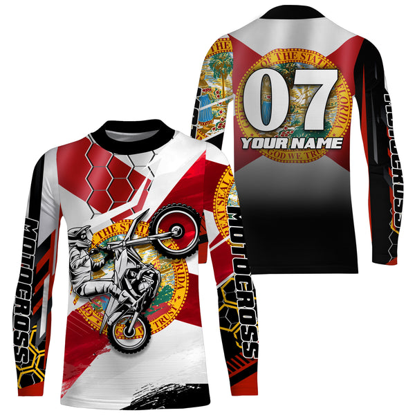 Florida Motocross Jersey Custom Youth Mens Womens FL Dirt Bike Off Road MotoX Motorcycle Racing| NMS823