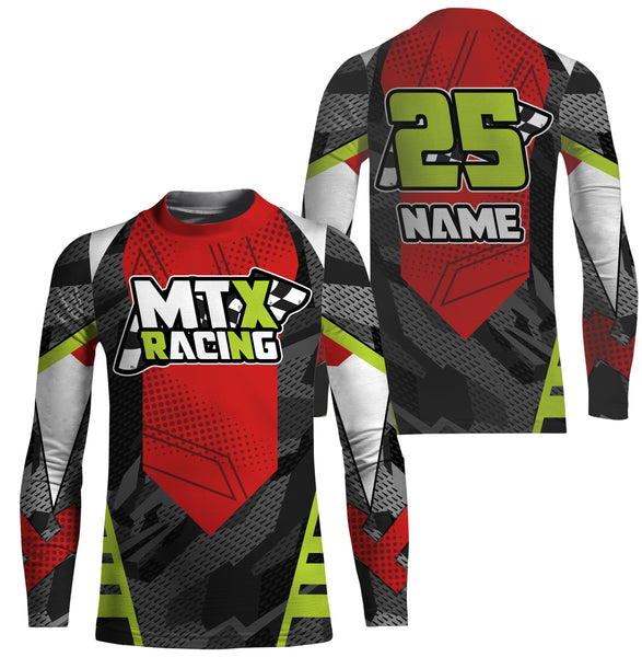 Personalized MTX Racing Jersey UPF30+ UV Protect, Motorcycle Motocross Off-Road Riders Racewear| NMS434