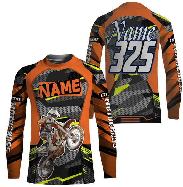 Extreme Motocross Personalized Jersey UPF30+ UV Protect Dirt Bike Racing Off-Road Motorcycle Racewear| NMS404