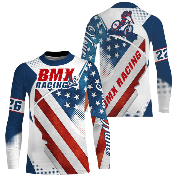 Patriotic BMX racing jersey Custom UPF30+ Cycling Gear US off-road racewear for adult&kid| SLC24