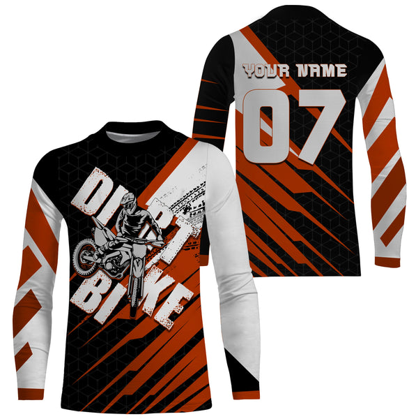 Orange custom dirt bike jersey UPF30+ kid&adult riders motocross racing off-road motorcycle shirt| NMS880