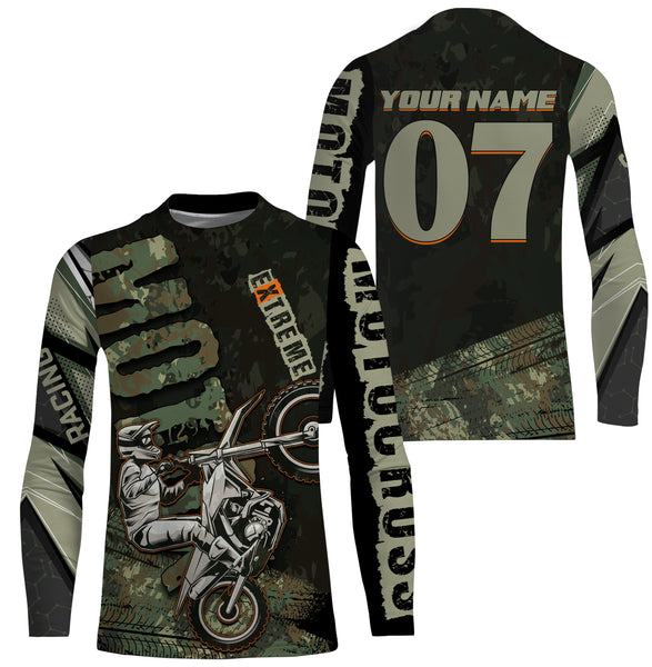 Personalized Motocross jersey UPF30+ Extreme MotoX racing dirt bike off-road motorcycle racewear| NMS932