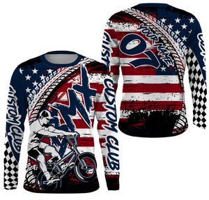 Personalized American Cycling shirt UPF30+ Patriotic BMX racing jersey stunt riding racewear| SLC13