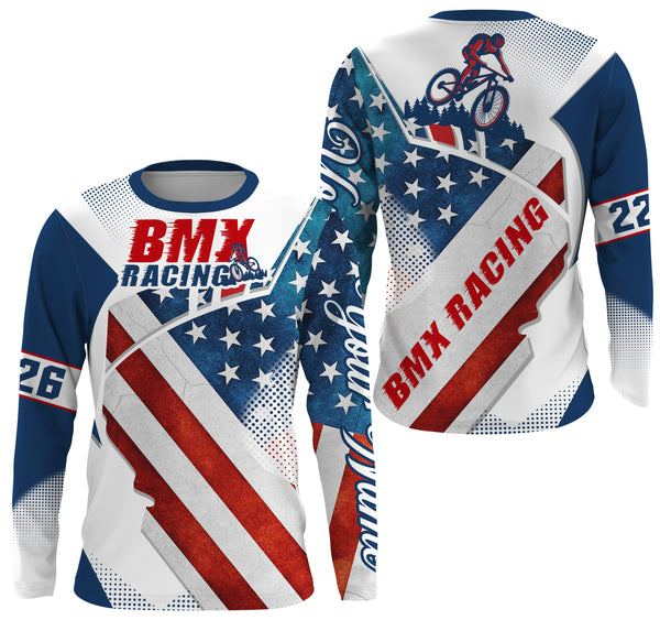 Patriotic BMX racing jersey Custom UPF30+ Cycling Gear US off-road racewear for adult&kid| SLC24