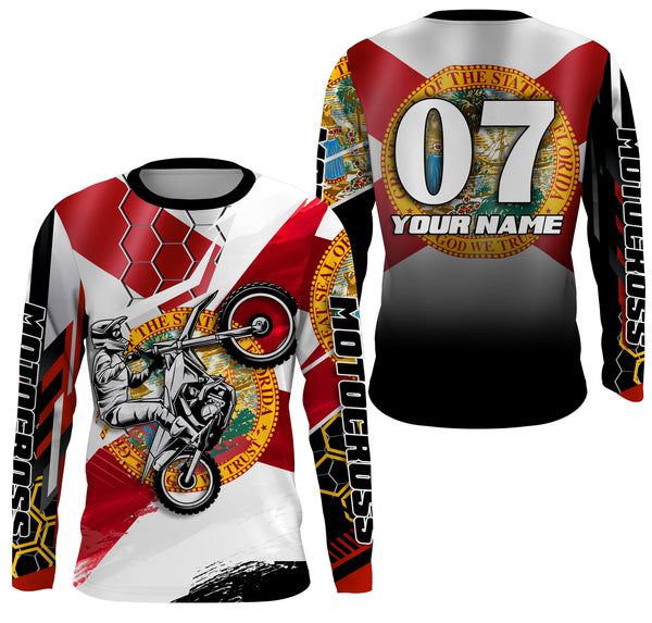 Florida Motocross Jersey Custom Youth Mens Womens FL Dirt Bike Off Road MotoX Motorcycle Racing| NMS823