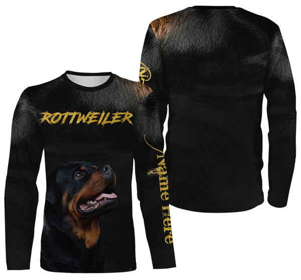 Rottweiler Unisex Hoodie Long Sleeve| Custom Name Rottweiler Shirt for Dog Mom Dog Dad Dog Lover Gift| JTSD272