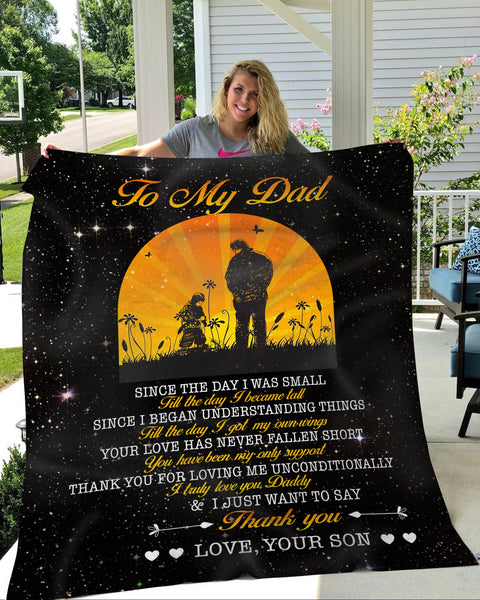 Son to Dad Beautiful Blanket| Meaningful Father's Day, Birthday, Christmas Gift| Thoughtful Fleece Throw for Dad from Son| N1031