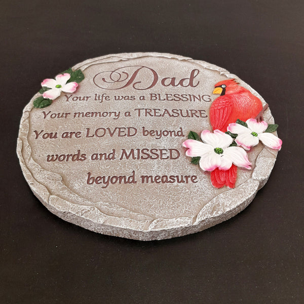 Dad Memorial Stone, Cardinal Dad Garden Stone Sympathy Gift for Loss of Dad, Loss of Father Gift TNS1