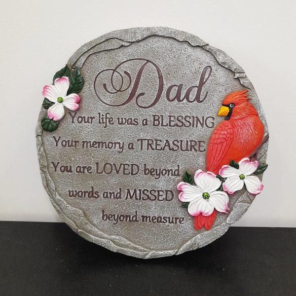 Dad Memorial Stone, Cardinal Dad Garden Stone Sympathy Gift for Loss of Dad, Loss of Father Gift TNS1